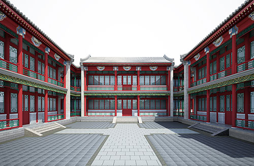 马鞍山北京四合院设计古建筑鸟瞰图展示